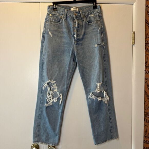 AGOLDE 90’s Mid Rise Loose Fit Fall Out Blue Women’s Size 25 Style A069C-811 - Picture 4 of 11